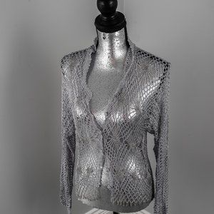 NWOT crochet beaded cardigan - S